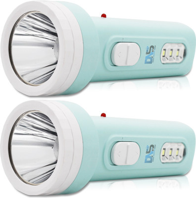 Daily Needs Shop Rechargeable Home Emergency Search Torch Light 25W+3 SMD Pack of 2 Torch(Blue, 10 cm, Rechargeable)