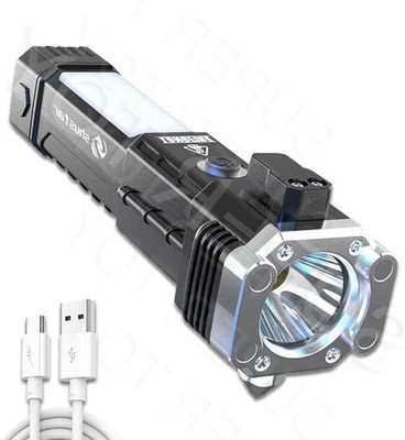Rangwell Life-Saving Tool Torch Rechargeable LED Flashlight Long Beam Range 5 hrs Torch Emergency Light(Multicolor)