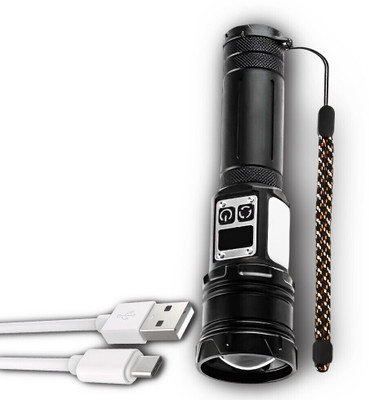 ApexBeam Compact Torch with Strong White Illumination Torch(Black, 17.5 cm, Rechargeable)
