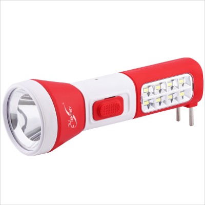 24 ENERGY 25W Long range 1000mAh Flashlight with side light EN-666 Torch(Red, 18 cm, Rechargeable)