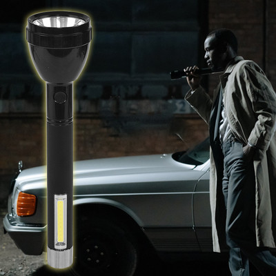 Red-sunset 2 In 1 Power Full Led Rechargeable Long Range Torch Emergency Light Torch(Black, 17 cm, Rechargeable)