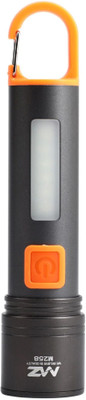 MZ M258 (RECHARGEABLE LED METAL TORCH) Zoomable 50W, 4 Modes,800mAh Battery Torch(Silver, 13.5 cm, Rechargeable)
