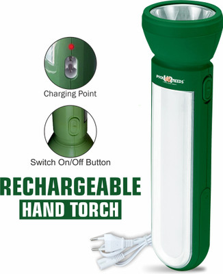 Pick Ur Needs Rechargeable Search Light With 2 Mode LED + 50W Bright Tube Light Long Backup Torch(Green, 24 cm, Rechargeable)
