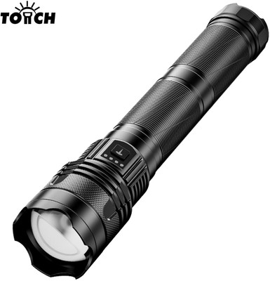 happiest minds techno CB-X119 Torch(Black, 20 cm, Rechargeable)