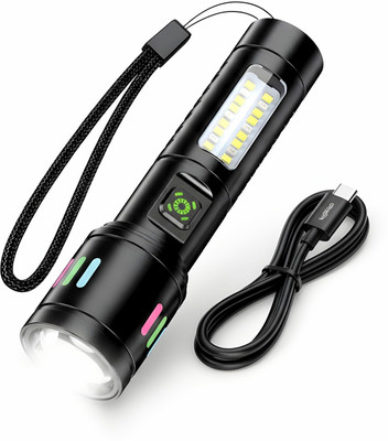 Regals Choice Waterproof Aluminum Alloy Mini Flashlight Telescopic Zoom Torch(Black, 14 cm, Rechargeable)