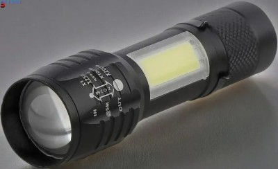 Khatusha A285 M919 ZOOMABLE METAL LED TORCH)5 Modes Flashlight, Super Bright 12 W Torch(Multicolor, 11 cm, Rechargeable)
