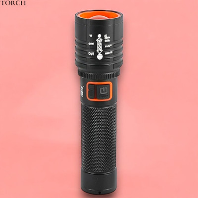 Stybits X229 (ZOOMABLE LED Metal Torch) 4 Modes Flashlight, Super Bright Torch(Multicolor, 11 cm, Rechargeable)