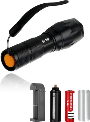 CICASTO LED Flashlight Torch Pocket 5 Modes Zoom USB Tactical Flashlight Torch(Black, 16 cm, Rechargeable)