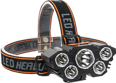 Dyzo Rechargeable LED Headlamp Flashlight with Adjustable Band Torch(Black, 8 cm, Rechargeable)