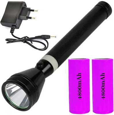 Crostal High Power Waterproof Long Distance Rechargeable Torch Light Torch(Black, 27 cm, Rechargeable)