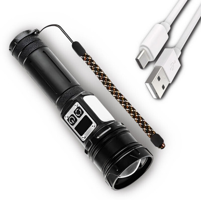 ApexBeam Energy Efficient LED Torch for Everyday Use Torch(Black, 17 cm, Rechargeable)