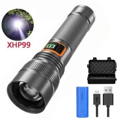 Zeno volt (ZOOMABLE METAL LED TORCH)3 Modes Flashlight, Super Bright LED Light Torch 6 hrs Torch Emergency Light(Black)