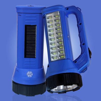 Pick Ur Needs Long Range Solar Rechargeable Search Flash Torch Light 50W+14 SMD 6 hrs Torch Emergency Light(Blue)
