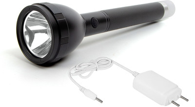 CICASTO Long Battery Torch – Rechargeable LED for Night Travel 5 hrs Torch Emergency Light(Black)