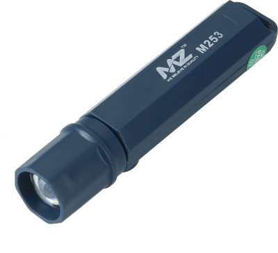 MZ M253 (RECHARGEABLE LED TORCH) 10W Laser LED + 3 SMD 500 mAh Battery Torch(Blue, 10.5 cm, Rechargeable)