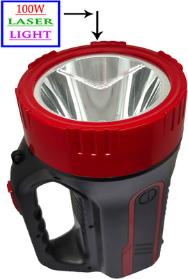 CXB 1 km long range ultra bright 100W rechargeable dual mode jumbo led torch light Torch(Red, Black, 12 cm, Rechargeable)