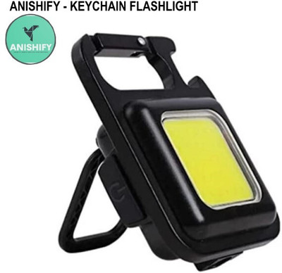 anishify Compact Keychain Illuminator - Tiny LED Torch, 4 Lighting Options, Brightness Torch(Black, 6 cm, Rechargeable)