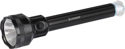 JY SUPER 2176 (RECHARGEABLE LED TORCH) 1200mAh Battery, Laser LED Flashlight Torch(Black, 17.5 cm, Rechargeable)