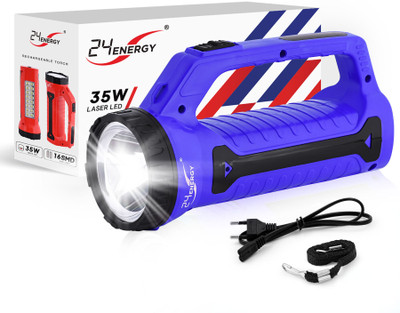 24 ENERGY Commando Long Range Power led light torch | Multi Mode Torch(Blue, 19 cm, Rechargeable)