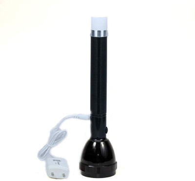 JY-SUPER Rechargeable LED Torch: Highlights the rechargeable battery and LED light source Torch(Black, 26 cm, Rechargeable)