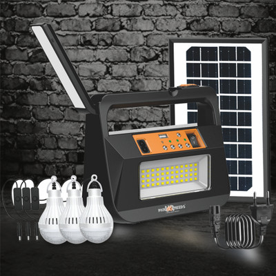 Pick Ur Needs Rechargeable Emergency Torch Lamp Solar Inverter With 3 Individual 6V Led Bulbs Torch(Black, 17 cm, Rechargeable)