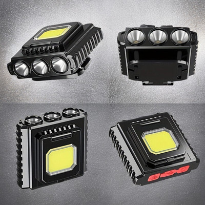 DEGNO 5 in 1 High Beam rechargeable head lamp waterproof COB + LED battery head light Torch(Black, 3 cm, Rechargeable)