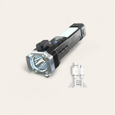 MOMENTIME 11W LED Torch Flashlight-57 Torch(Black, 15 cm, Rechargeable)