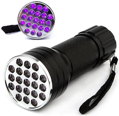 Excel Choice 21 LED UV Ultra Violet Torch Light/Flashlight UV Torch 395-400nm (With Battery) Torch(Black, 9.6 cm)
