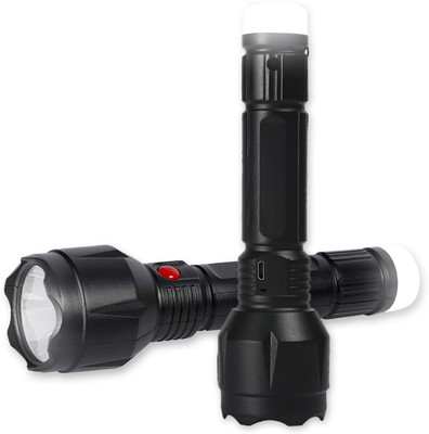 Pick Ur Needs Dual Mode Power Led Rechargeable Long Range Torch Up to 400 Meter Range Torch(Black, 5 cm, Rechargeable)