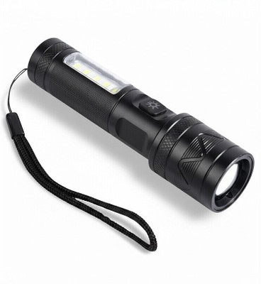 ApexBeam Bright LED Flashlight for Camping, Hiking and Power Cuts Torch(Black, 13.5 cm, Rechargeable)