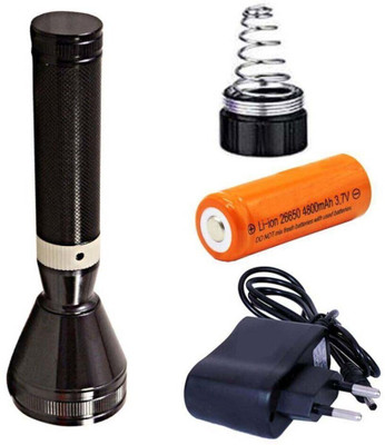 Small Sun Rechargeable Ultra Bright LED Flashlight 800m Range Emergency Torch 13W Flashlight Torch T-95 emergency Torch waterproof black torchlight Torch(Black, 15 cm, Rechargeable)