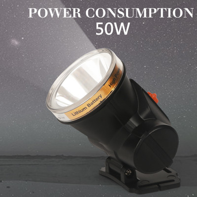 ECOSKY COB Rechargeable Flashlight Headlamp torch for home 5 hrs Torch Emergency Light(Black)