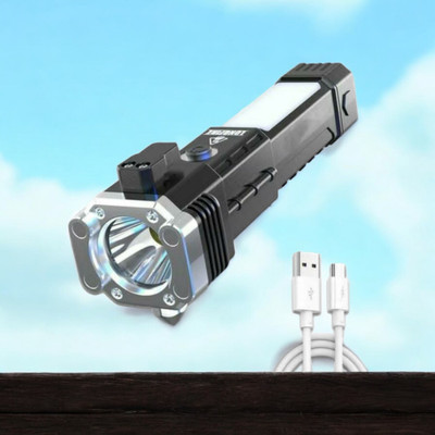 MOMENTIME 11W LED Torch Flashlight-30 Torch(Black, 15 cm, Rechargeable)