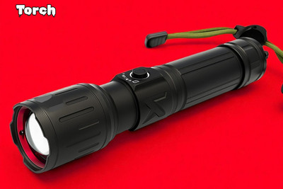 Sagaft X268 Camping Torch – Rechargeable LED Flashlight with Long Range Beam Torch(Multicolor, 11 cm, Rechargeable)