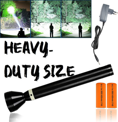 CICASTO Long Lasting Battery Torch for Emergency Use Torch(Black, 27 cm, Rechargeable)