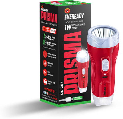 EVEREADY DL 201 PRISMA Torch(Multicolor, 10 cm, Rechargeable)