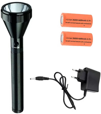 linax Rechargeable Most Powerful 3 Mode LED 1000 Meter Metal Body 15W Flashlight Torch Torch(Black, 27 cm, Rechargeable)