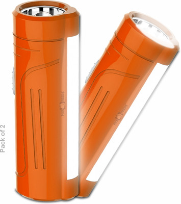 Daily Needs Shop Rechargeable Flashlight Mini Home Emergency Torch Light 25W Pack of 2 Torch(Orange, 10 cm, Rechargeable)