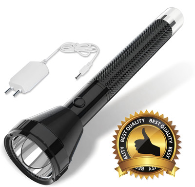 NKZ Rechargeable 900 Mtr Long Range Beam 4 Mode Waterproof Led Emergency Lamp. 8 hrs Torch Emergency Light(Black)