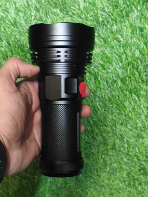 JGG Jain Gift Gallery ZY-T1838 HIGH QUALITY RECHAGEBLE LED FLASLIGHT TORCH Torch(Black, 24 cm, Rechargeable)