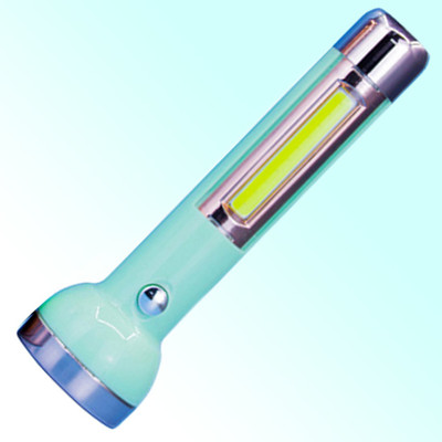 JY-SUPER G 2 in 1 Strong LED COB Light with 2 mode Action 8hrs Continuous Working Power Torch(Green, 15 cm, Rechargeable)