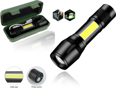 CICASTO Mini USB Torch with Long-Lasting Rechargeable Battery Torch(Black, 10 cm, Rechargeable)
