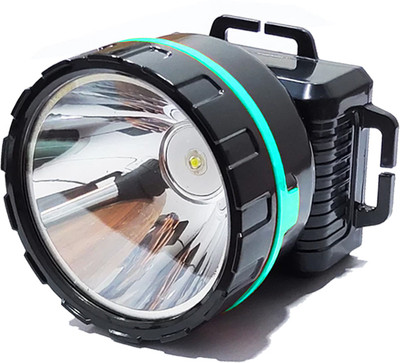 Crostal LED chargeable head lamp for working and traveling purpose 6 hrs Torch Emergency Light(Black)