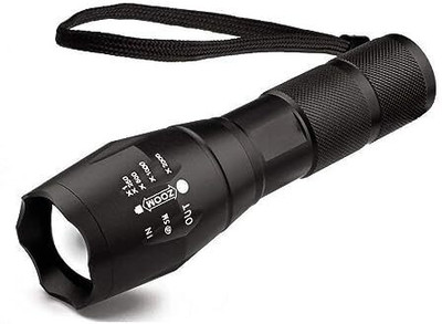 Bluedeal 650 Rechargeable Torch LED Torch Flashlight, Black, Pack of 1 Torch(Black, 14 cm, Rechargeable)