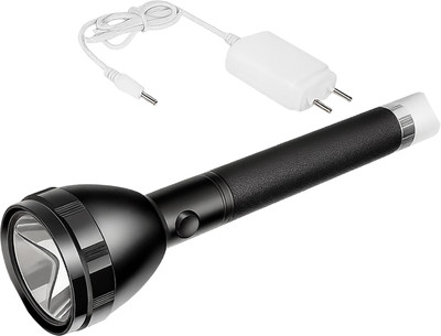 CICASTO 2 in 1 Rechargeable Long Range Search Torch Light with COB Side Light Torch(Black, 27 cm, Rechargeable)