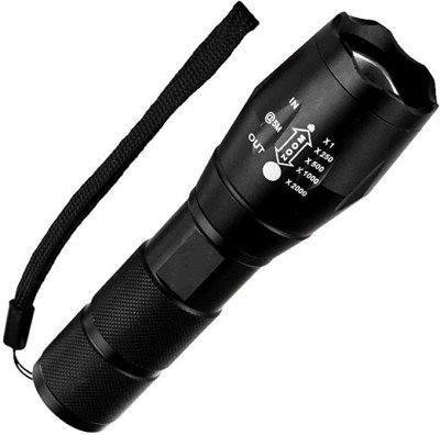 GLOWISH Emergency Flashlights for Camping,Hiking,Hunting,Walking and Biking Torch(Black, 13 cm, Rechargeable)