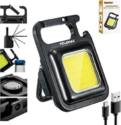 S S Enterprises Mini USB Rechargeable light with keychain Torch (Black, 6 cm, Rechargeable) 4 hrs Torch Emergency Light(Black)
