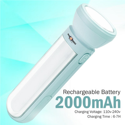 Pick Ur Needs Rechargeable Search Light With 2 Mode LED + 50W Bright Tube Light Long Backup Torch(Blue, 24 cm, Rechargeable)