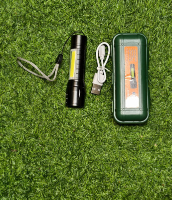 JGG Jain Gift Gallery LED MINI USB RECHARGEABLE ZOOM TORCH Torch(Black, 15 cm, Rechargeable)