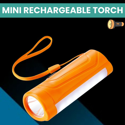 SACRO USB Rechargeable Torch with Strong LED Light &Side COBB Light Panel for AreaD176 Torch(Multicolor, 15 cm, Rechargeable)